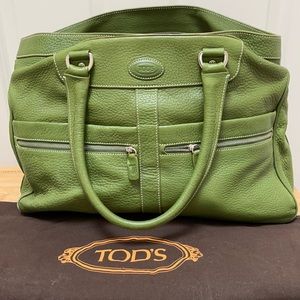 Tod’s Green Leather Tote Bag